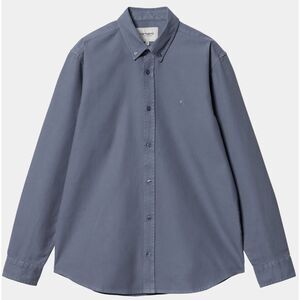 Carhartt WIP L/S Bolton Blue Shirt Size Small Button Up Collar Garment Dyed NWT